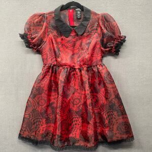 Hot Topic Social Collusion Through The Looking Glass Organza Dress MD Pockets